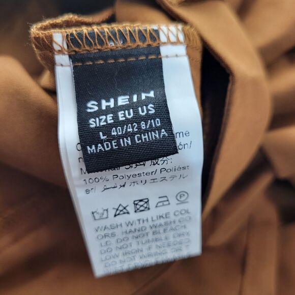 Shein Large Brown Orange 30x28 Cargo Pants Used Dark Hipster Modern Coffee Style - Picture 3 of 11